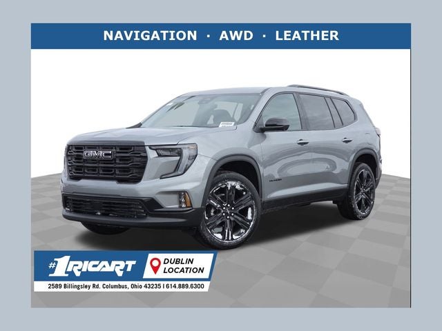 2026 GMC Acadia Elevation in Sterling Metallic — front three-quarter view