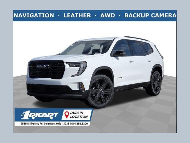 2026 GMC Acadia Elevation in Summit White — front three-quarter view