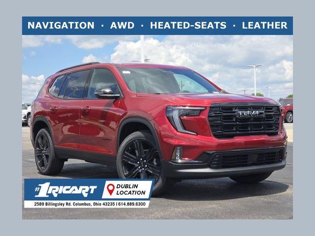 2026 GMC Acadia Elevation in Volcanic Red Tintcoat — front three-quarter view
