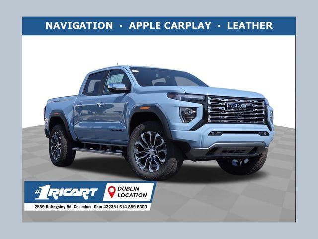 2026 GMC Canyon Denali in Glacier Metallic — front three-quarter view