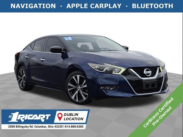 2018 Nissan Maxima 3.5 S in Blue — front three-quarter view