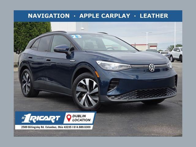 2023 Volkswagen ID.4 Pro in Blue — front three-quarter view
