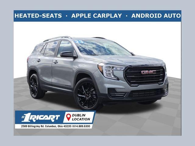 2023 GMC Terrain SLE in Sterling Metallic — front three-quarter view