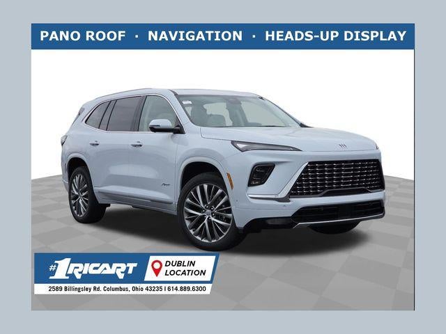 2026 Buick Enclave Avenir in Iridescent White Tricoat — front three-quarter view