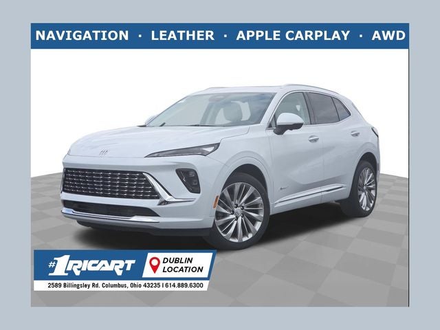 2026 Buick Envision Avenir in Iridescent White Tricoat — front three-quarter view