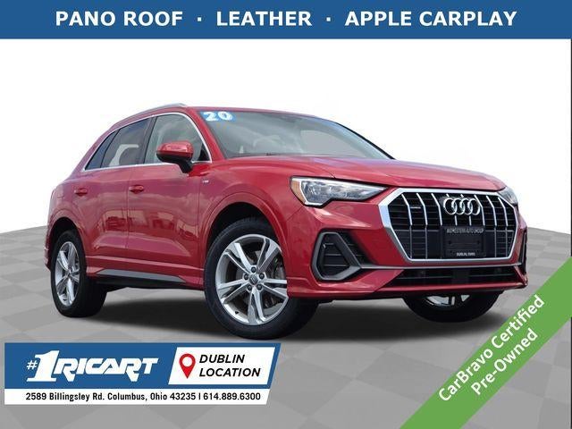 2020 Audi Q3 Premium S line in Red — front three-quarter view