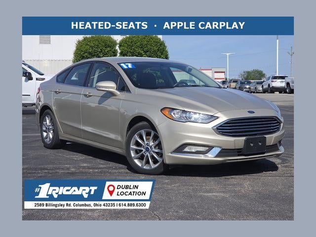 2017 Ford Fusion SE in White Gold — front three-quarter view