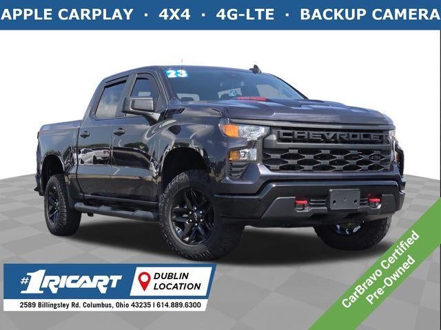 2023 Chevrolet Silverado 1500 Custom Trail Boss in Dark Ash Metallic — front three-quarter view