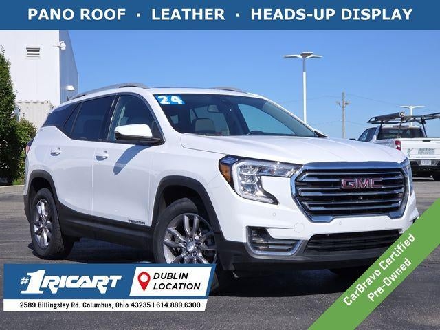 2024 GMC Terrain SLT in Summit White — front three-quarter view