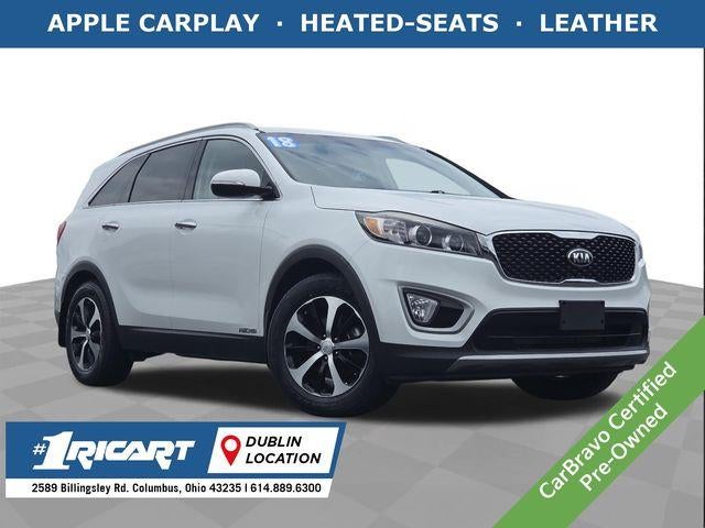 2018 Kia Sorento EX in White — front three-quarter view