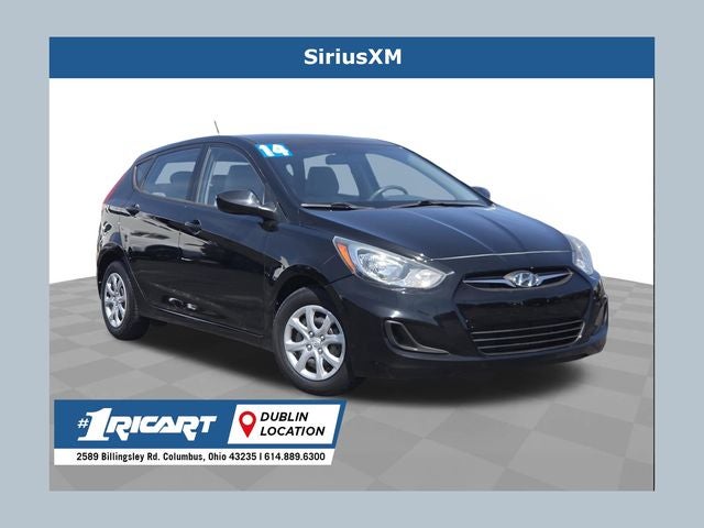 2014 Hyundai Accent GS in Ultra Black Pearl — front three-quarter view